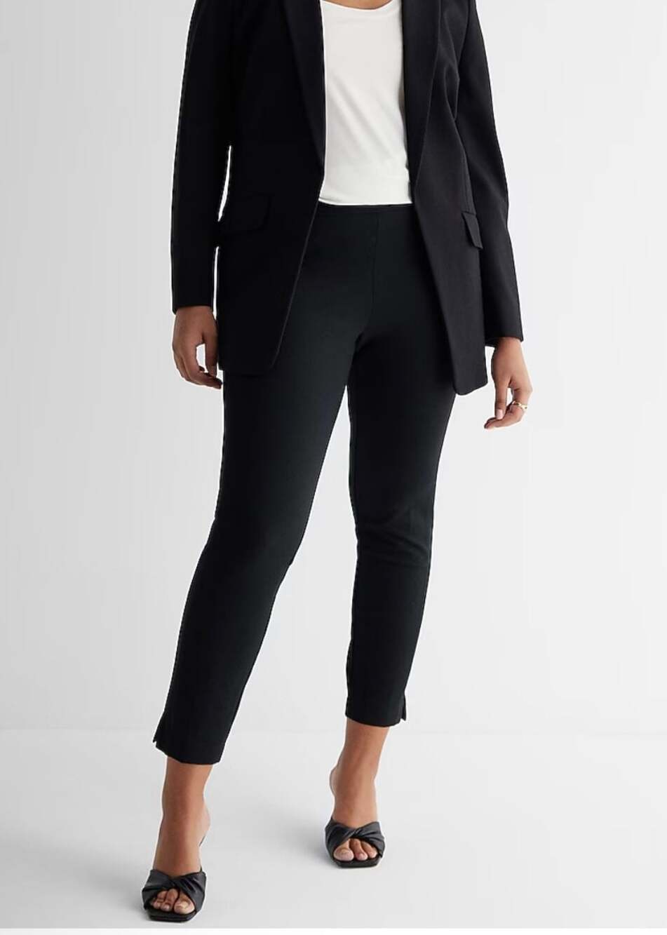 Express High Waisted Luxe Comfort Knit Columnist Ankle Pant - Picture 4 of 11